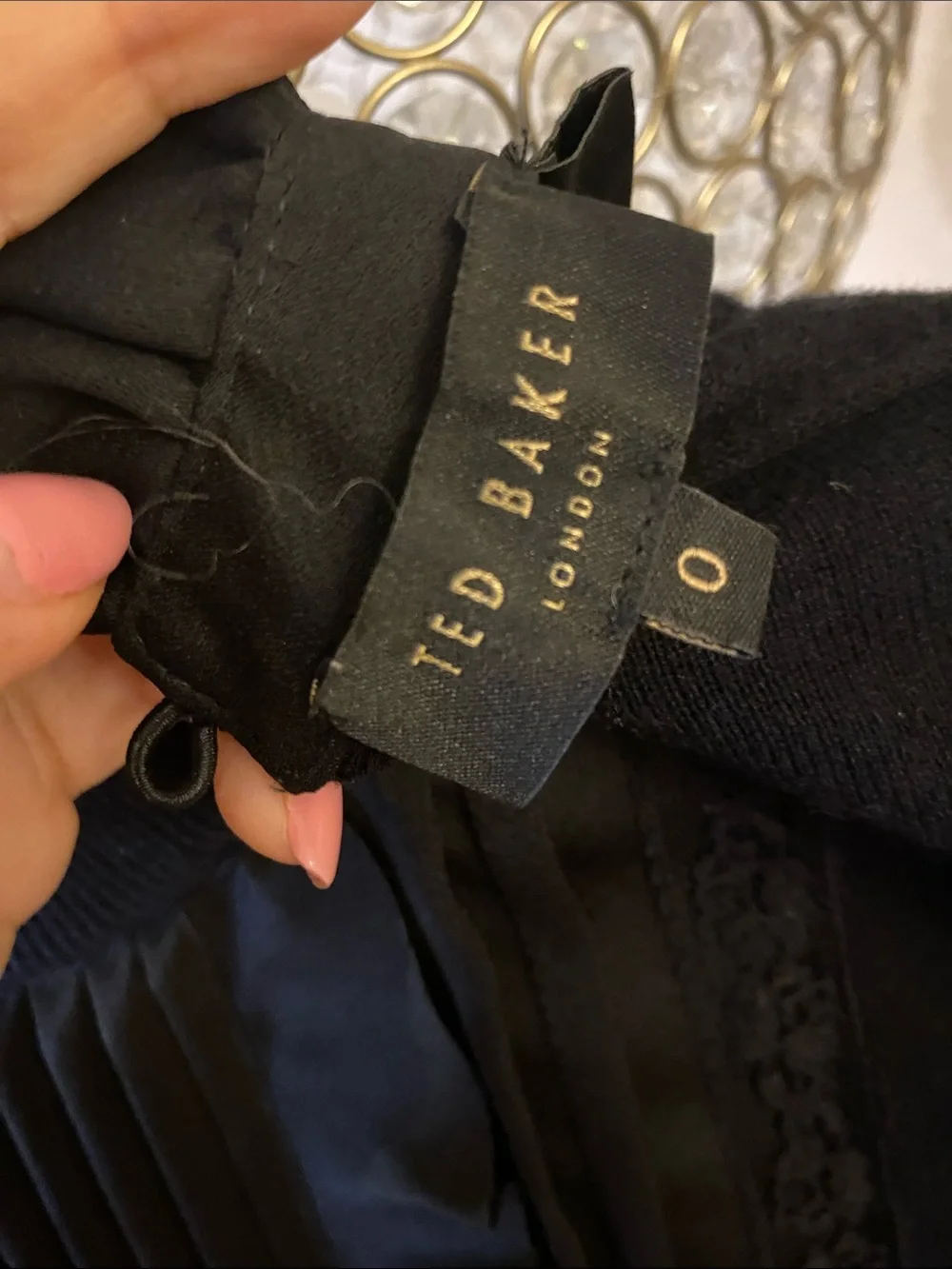 Ted Baker London Black Ruffle Pintuck Mock-Neck Sweater - Picture 2 of 5